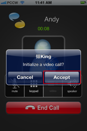 Select a contact number from Contracts in the ”KingKing” application (”KingKing” reads and presents your phone Contacts)