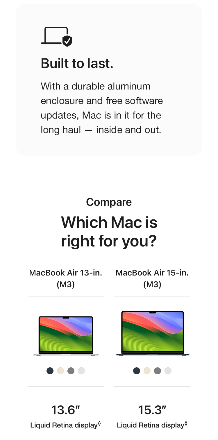  MacBook Air 13-inch & 15-inch