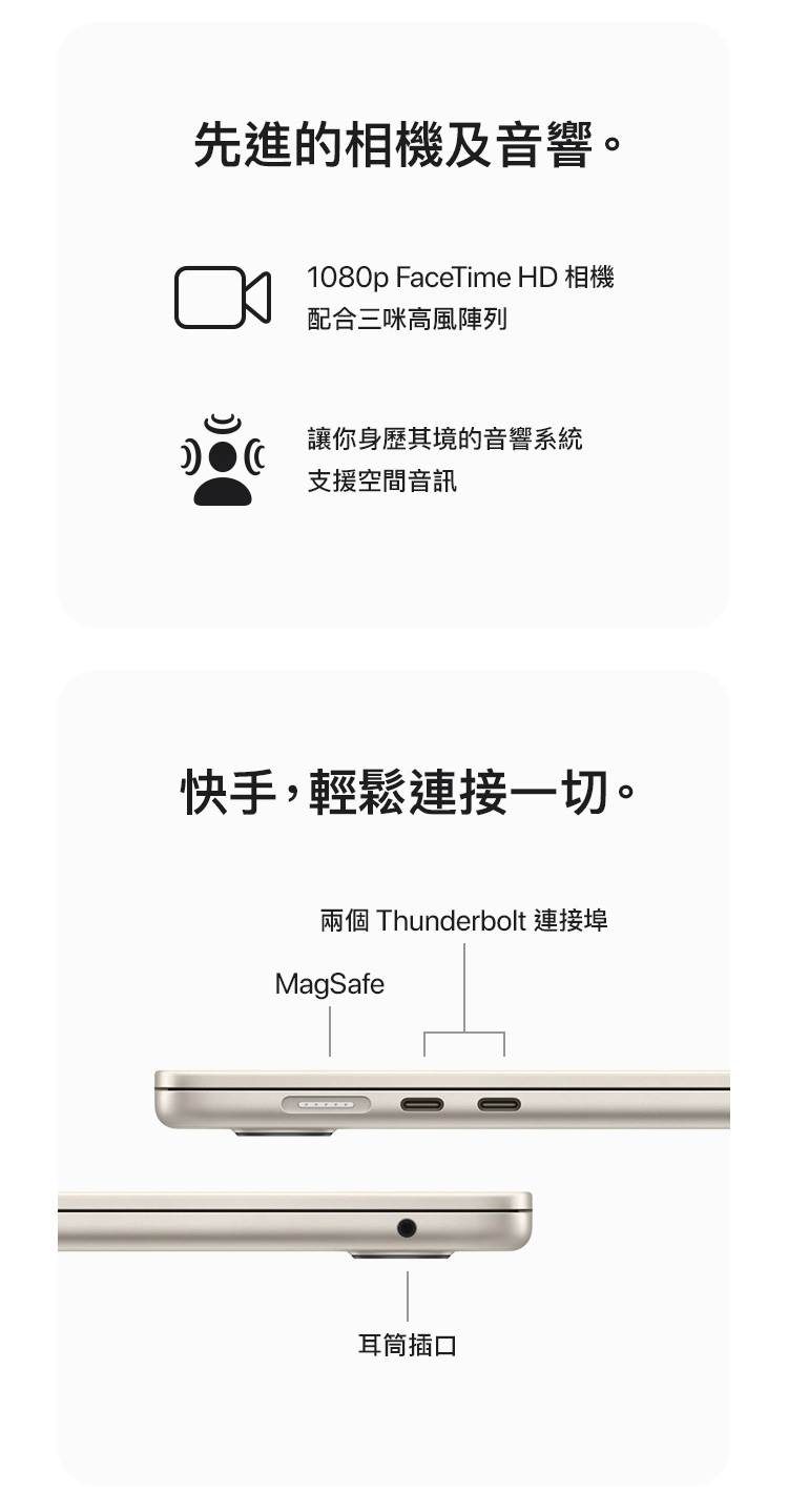   MacBook Air 13 吋及 15 吋