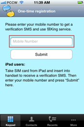 Enter your csl mobile number when using “KingKing” for the first time