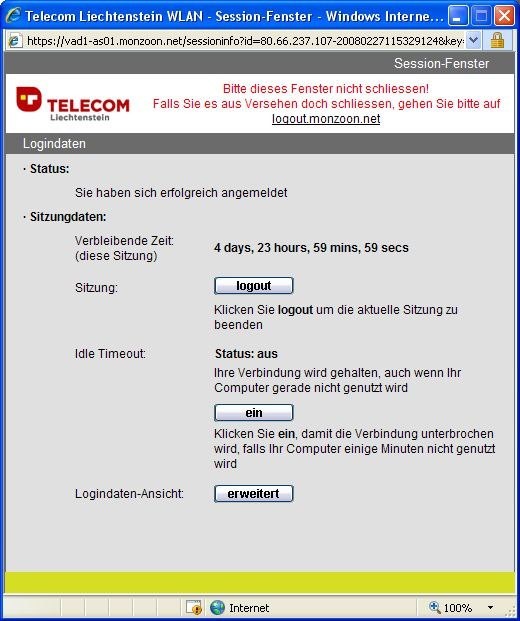 Wi-Fi connection via Telecom Liechtenstein in Liechtenstein