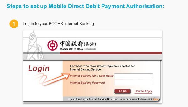 1. Log in to your BOCHK Internet Banking