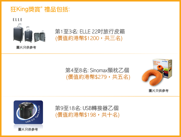 狂King獎賞禮品