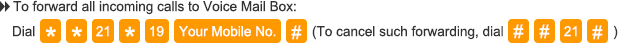 To forward all incoming calls to Voice Mail Box