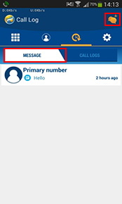 Press the SMS button on the top right hand corner or the message log