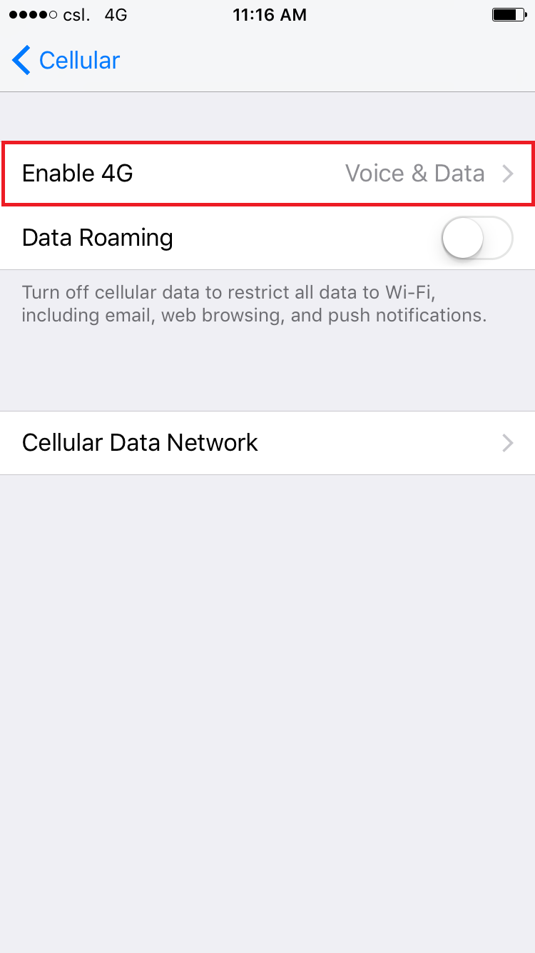 iPhone 5S: How to Enable/Disable 4G Mobile Data - YouTube