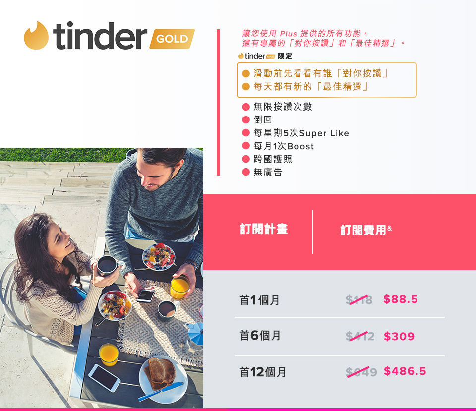 Tinder 訂閱計劃