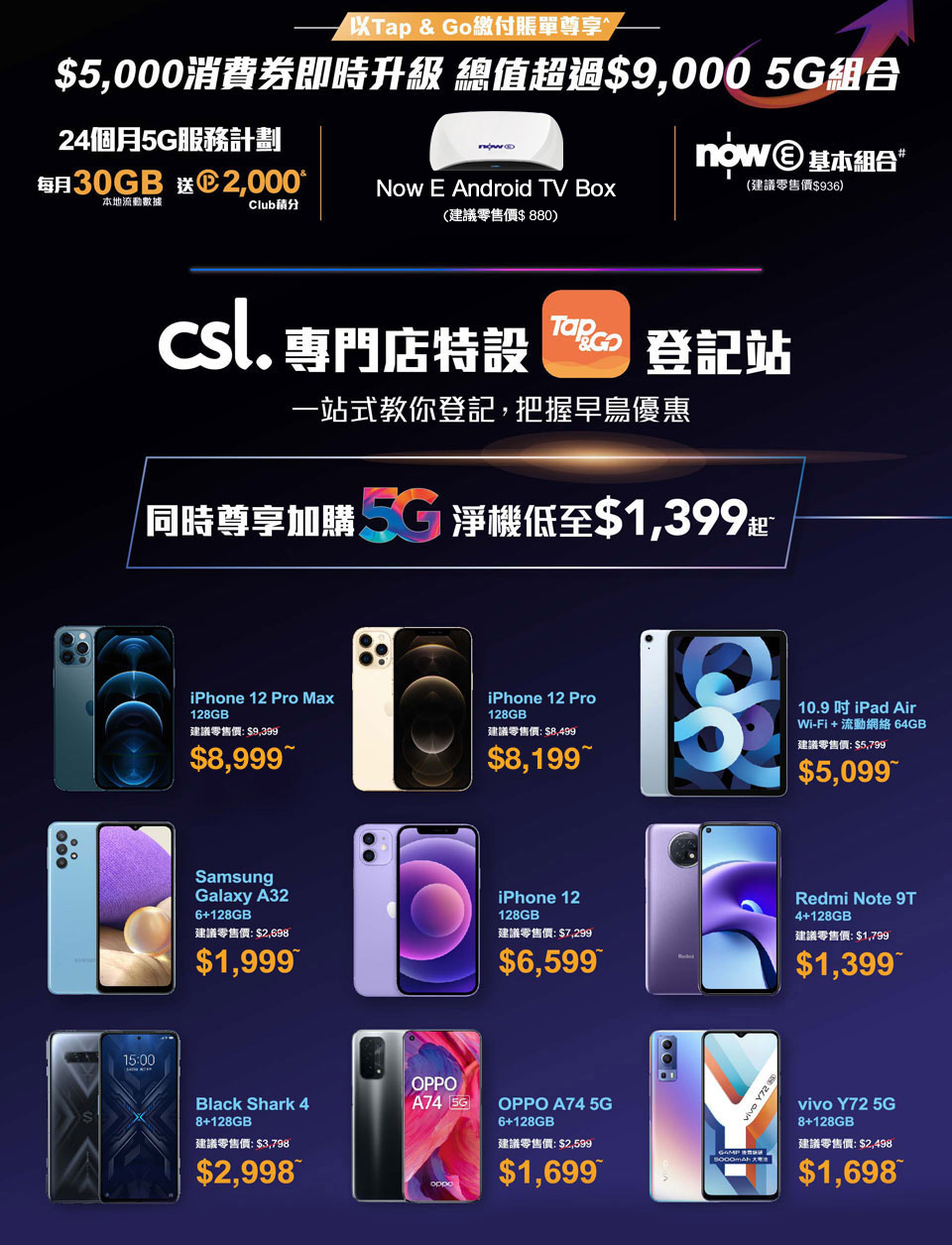 csl $5000 消費券變 5G