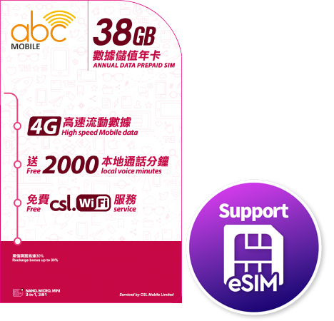 abc Mobile Annual SIM 38GB