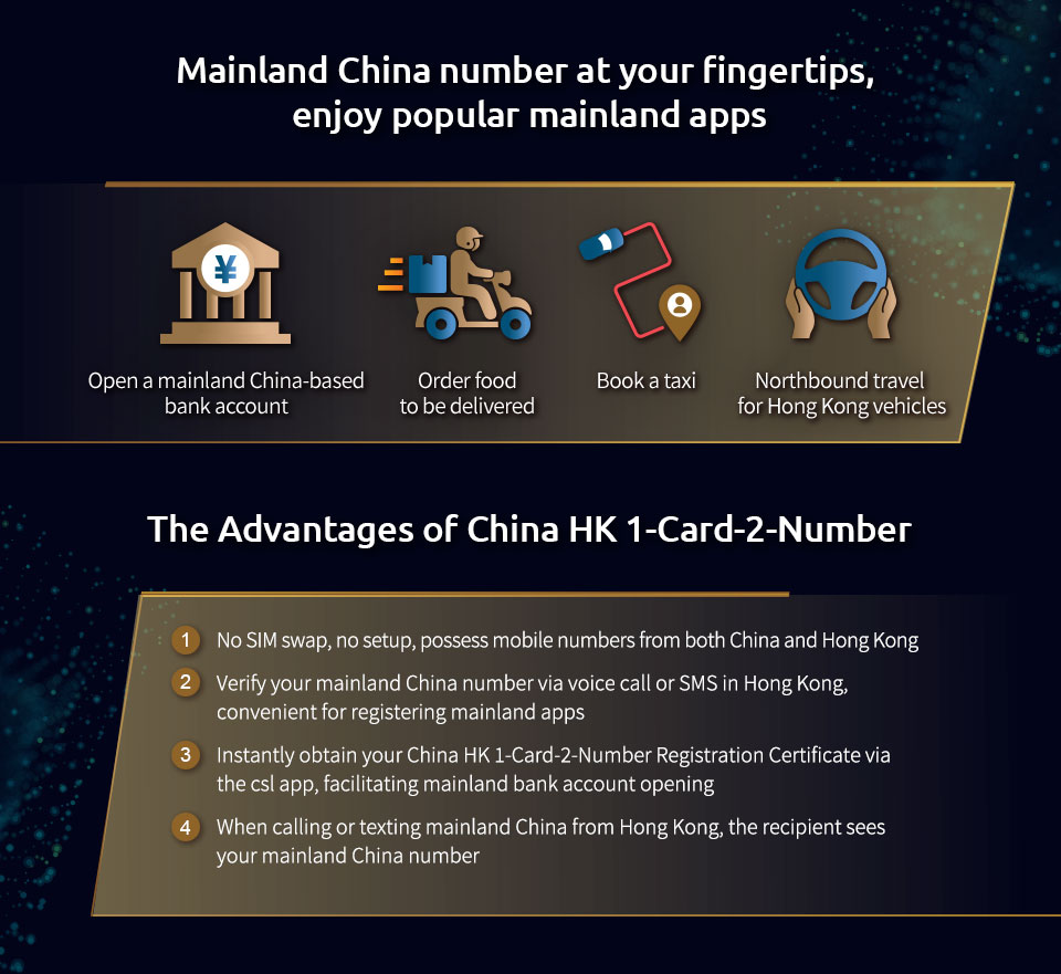China HK 1-Card-2-Number - Service features