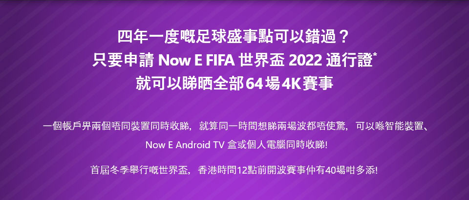 Now E FIFA 世界盃2022通行證