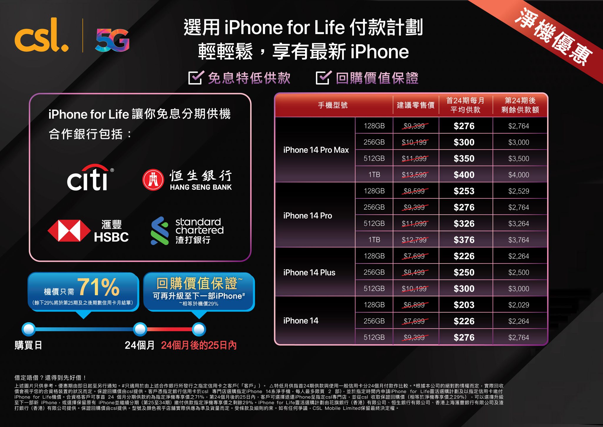 iPhone for Life 靈活選購計劃 (淨機)