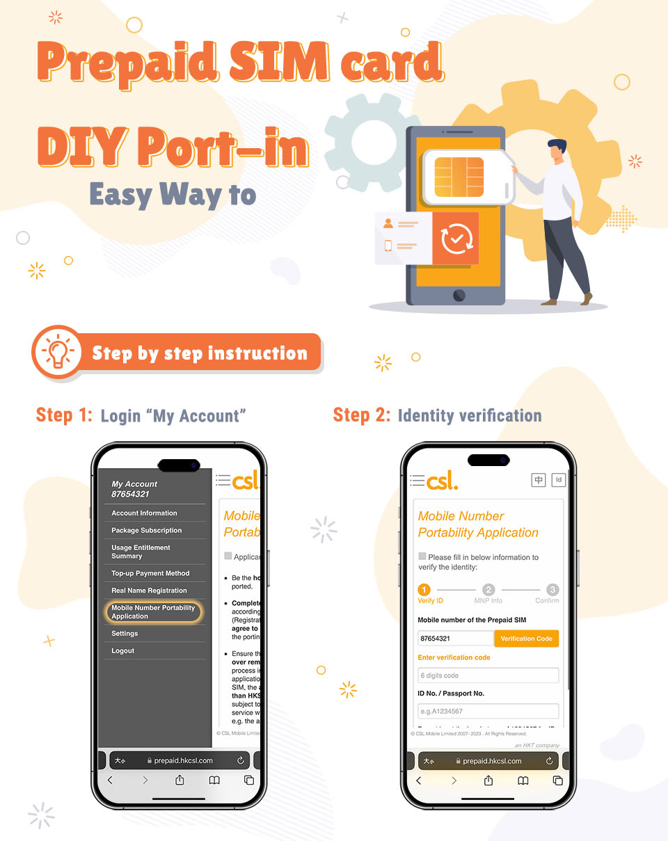 csl Prepaid SIM card DIY Port in 