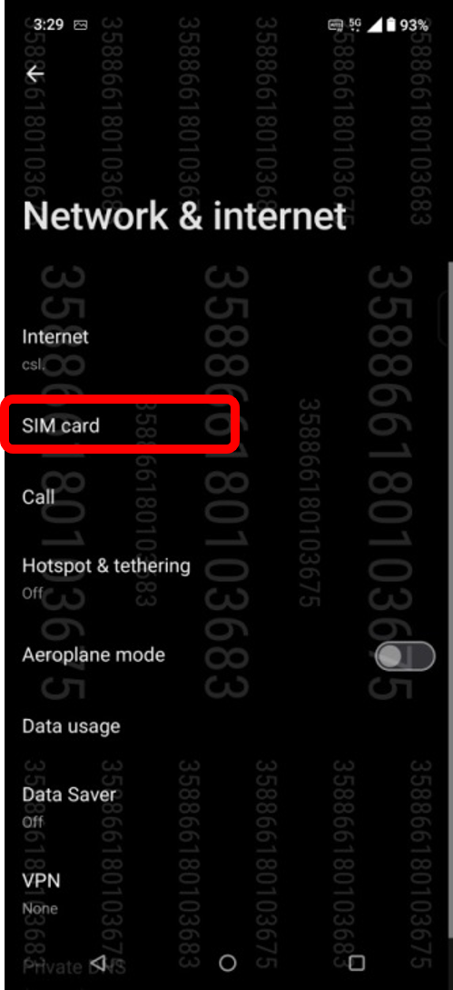 Select「SIM card」