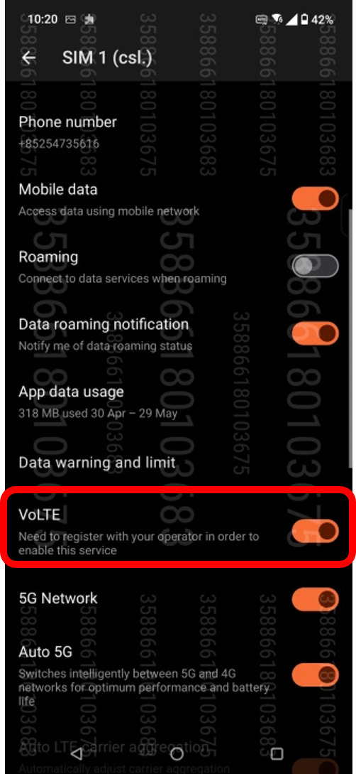 Turn On「VoLTE」