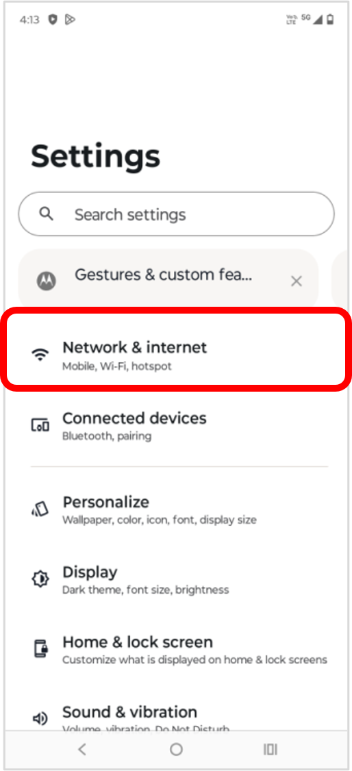 Select「Network & internet」