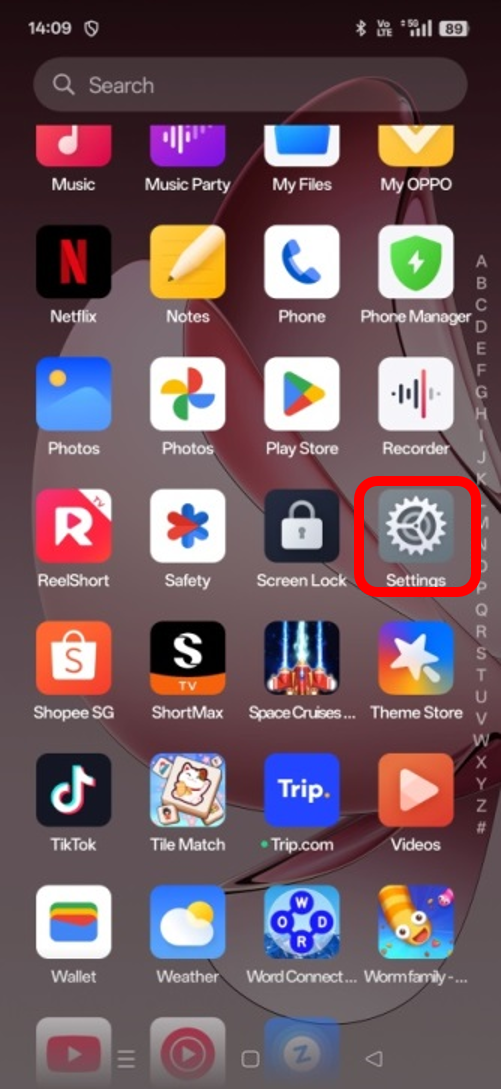Select「Settings 」