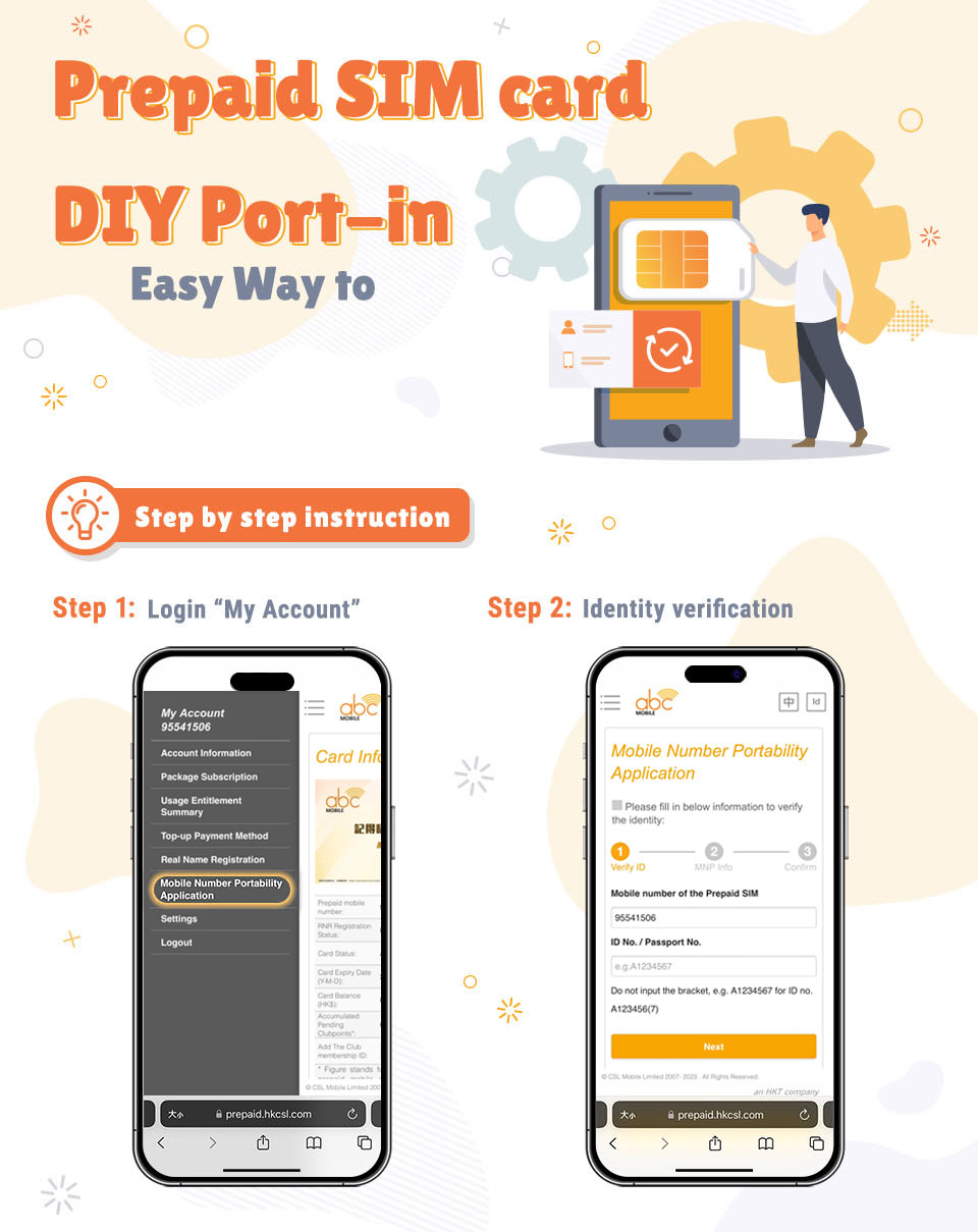 abc Prepaid SIM card DIY Port-in 