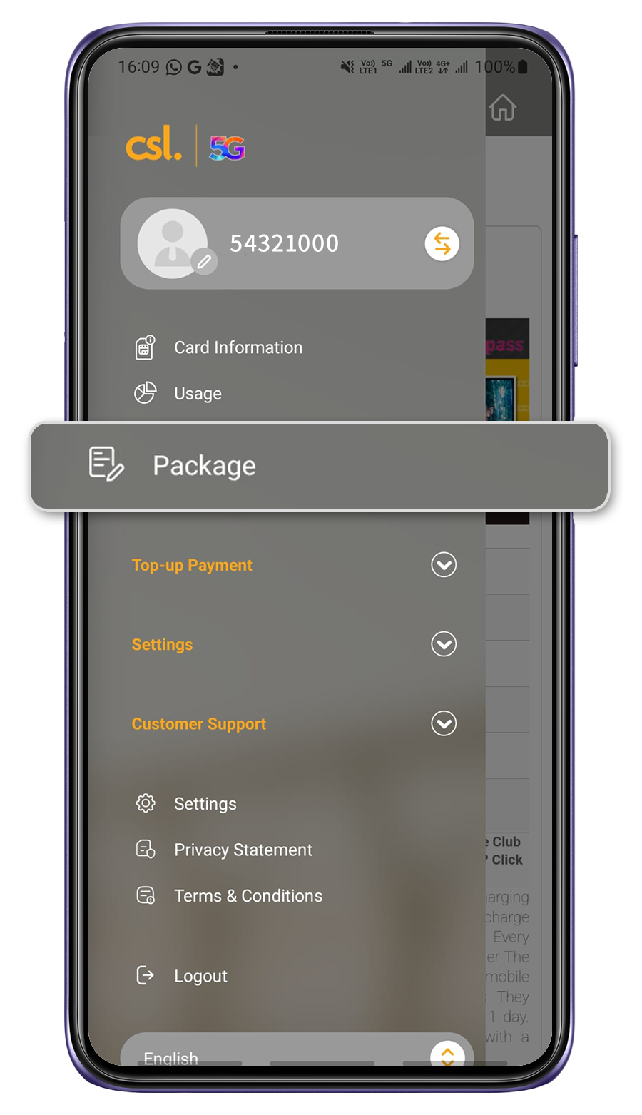 3. Subscribe data packages 
									