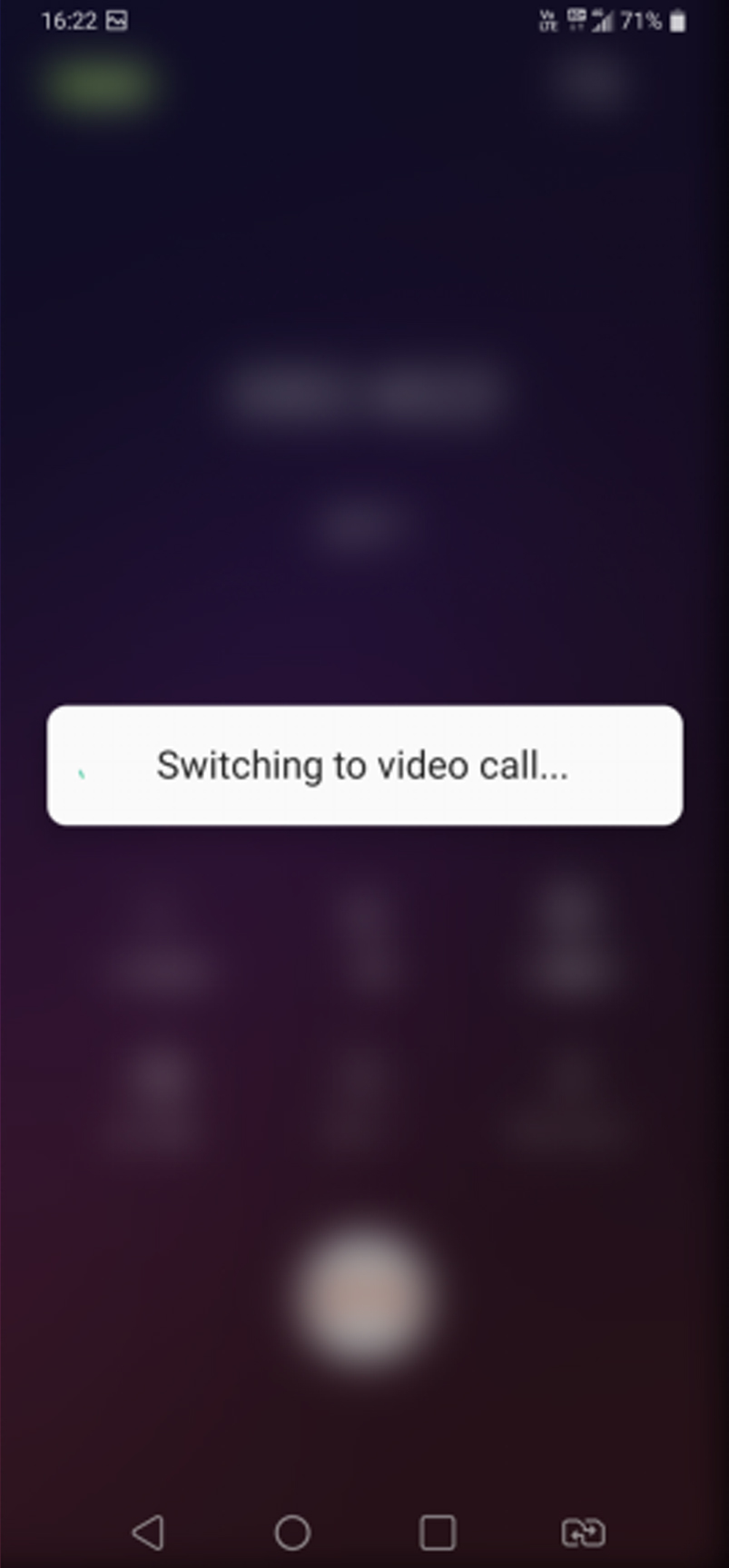 Switch between voice and video call by pushing the button on the top right corner.