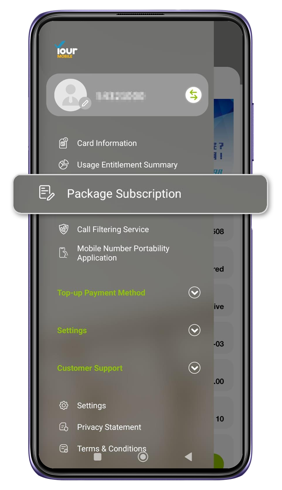 3. Subscribe data packages 
									