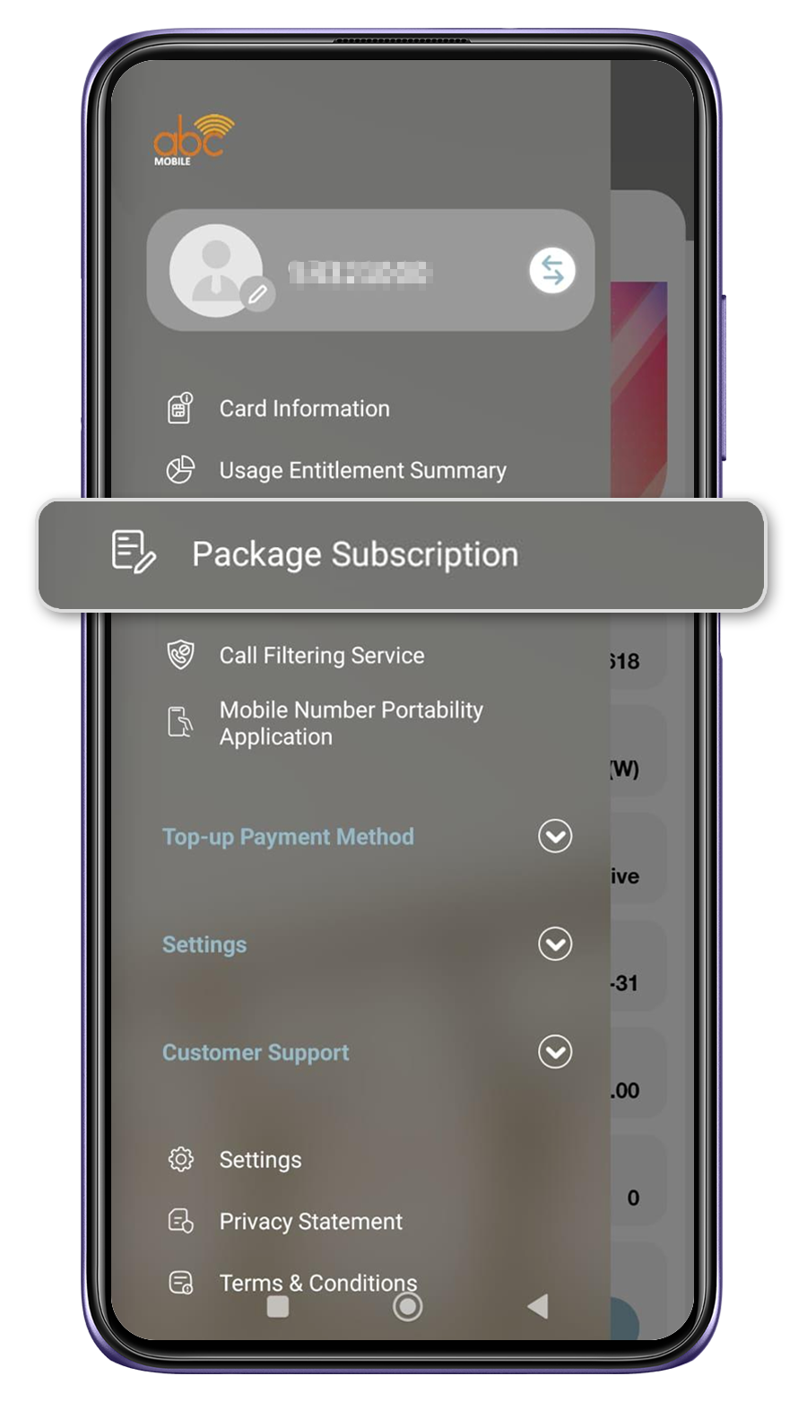 3. Subscribe data packages 
									