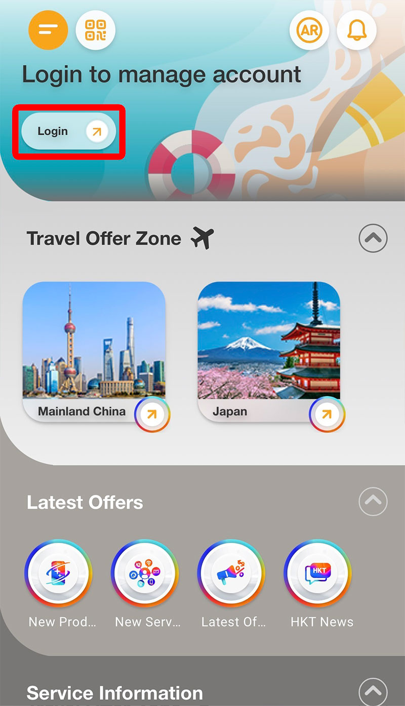 Step 1 - Login to 1O1O / csl app