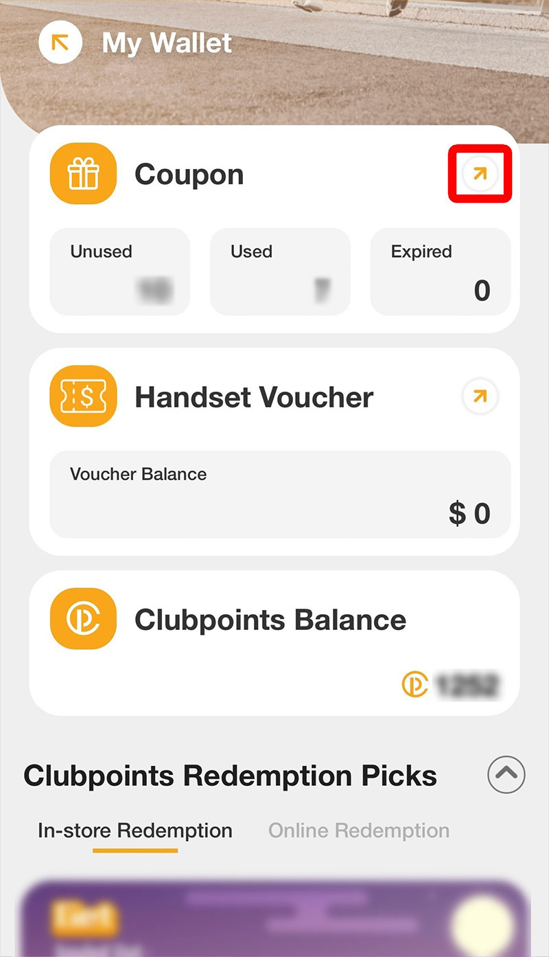 Step 2.2 - Click and access to Coupon section in