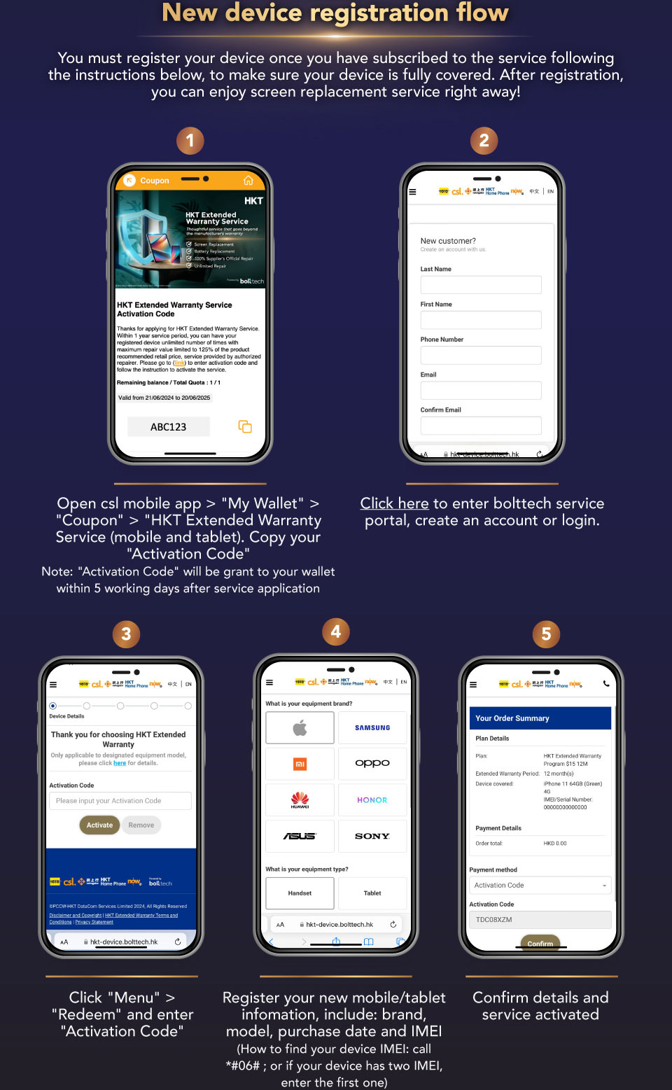 New device registration flow