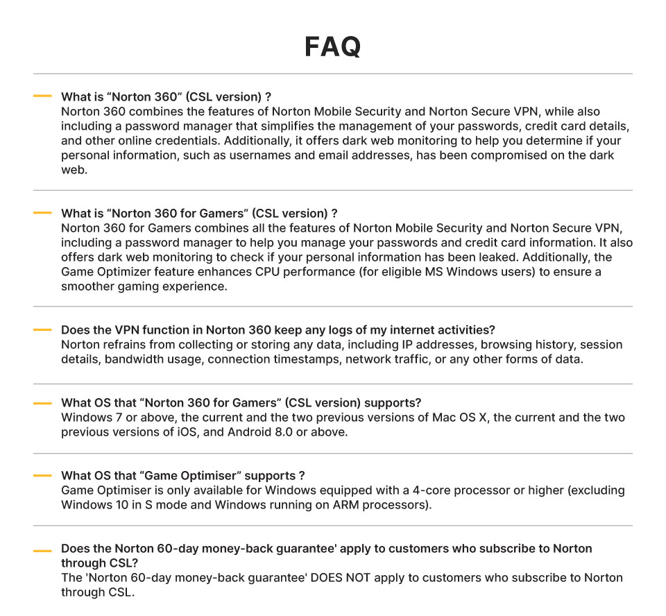 Norton 360 FAQ