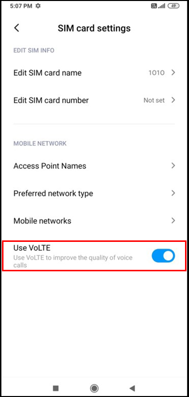 Use VoLTE