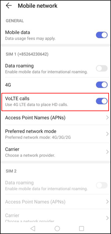 VoLTE calls