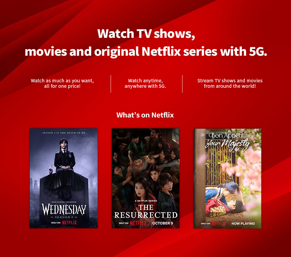 Watch TV shows, movies and original Netflix series with 5G