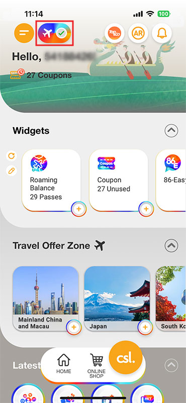 Purchase Roaming Pass package in advance