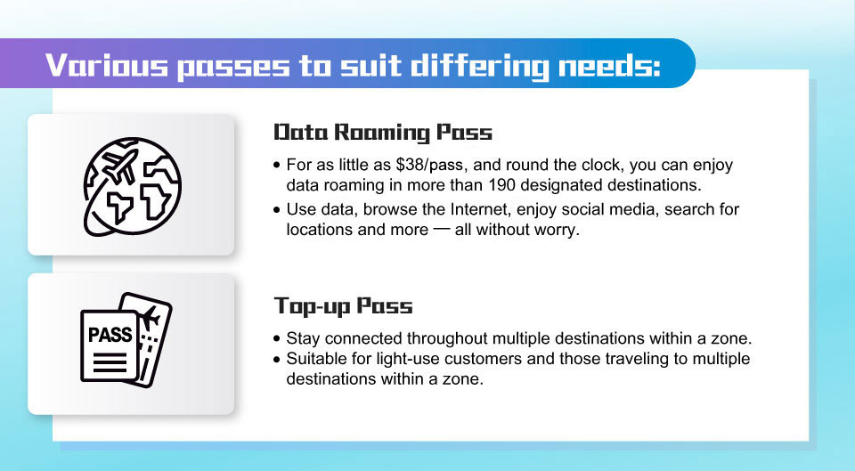 Various passes to suit differing needs