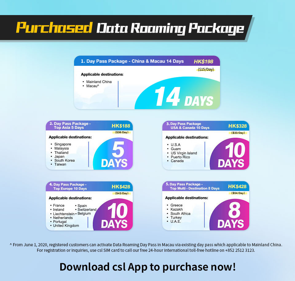 Data Roaming Day Pass