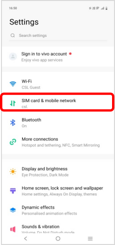 Select 「SIM card & mobile network」