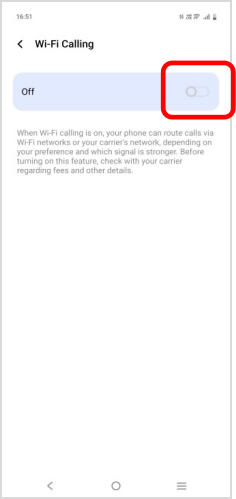 Turn On「Wi-Fi Calling」