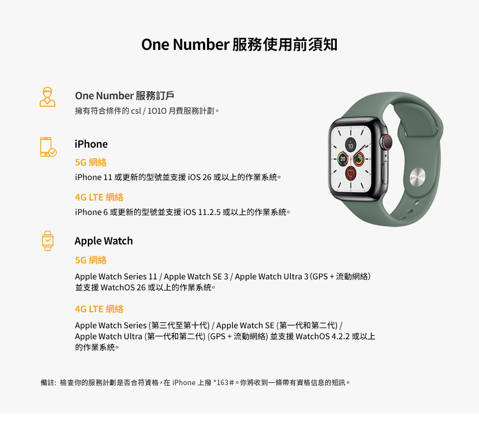 One Number 服務使用前須知