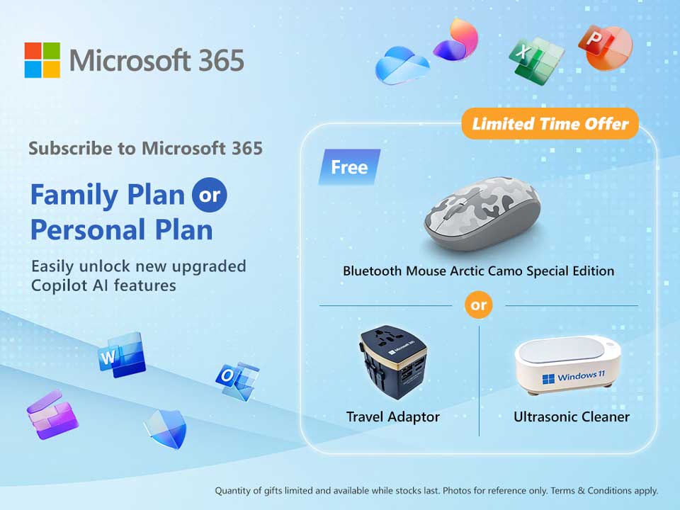 Subscribe to Microsoft 365 Family Plan or Personal Plan. Easily unlock new upgraded Copilot AI features.