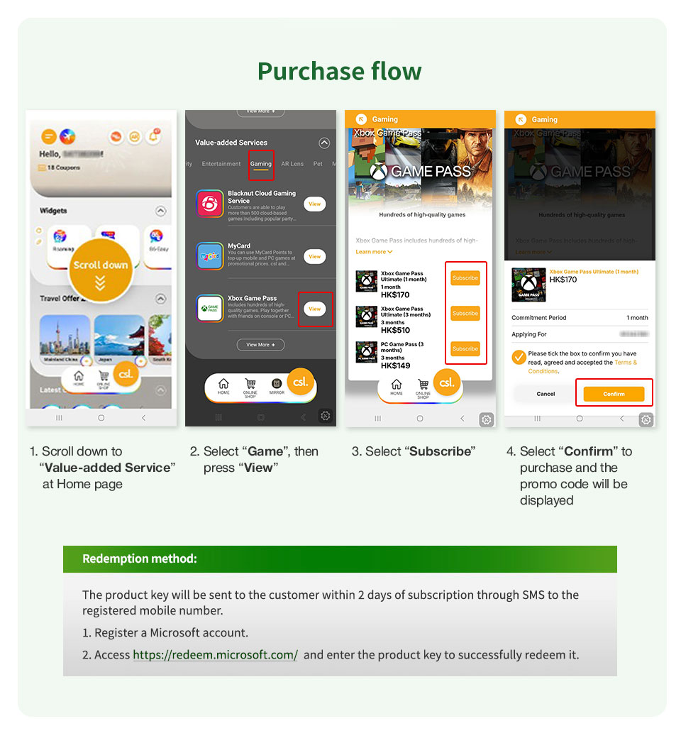 Xbox Game Pass Ultimate purchase flow