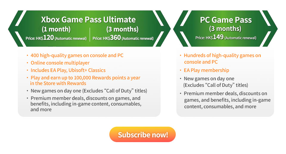 Xbox Game Pass Ultimate (1 month) | (3 months) Price | PC Game Pass (3 months)