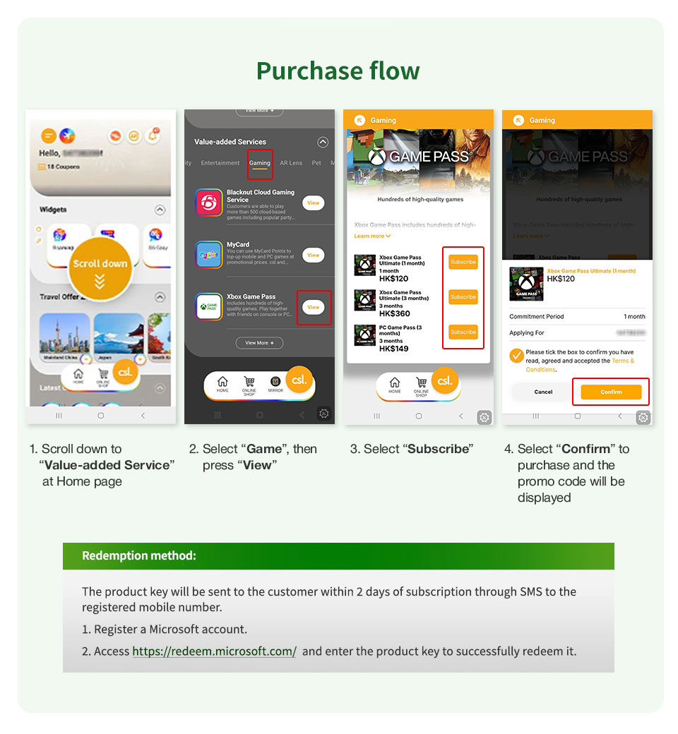 Xbox Game Pass Ultimate purchase flow